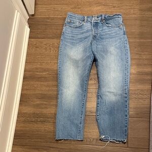 Levi's Light Blue Straight Leg Ankle Jeans